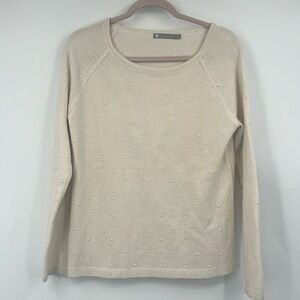 InCashmere Cream Pearl Sweater
